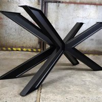 Stahl Esstisch Basis, Ibeam Spinnen Tisch Bas, Tischbasis Für Holzplatte, Schwarz Lackierte Basis Glasplatte, Spinnenbasis Stein von DIYshopDesign