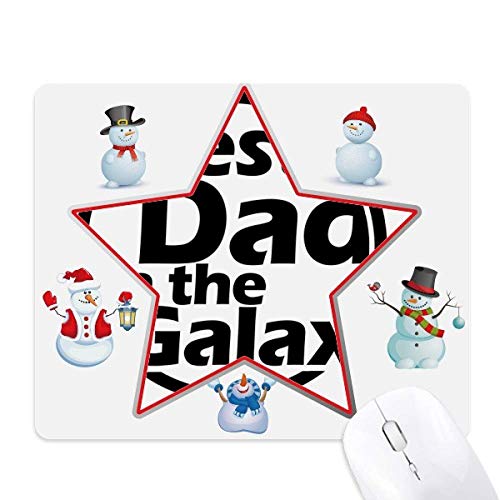 Best Dad In The Galaxy Quote Father's Day Christmas Snowman Family Star Mouse Pad von DIYthinker