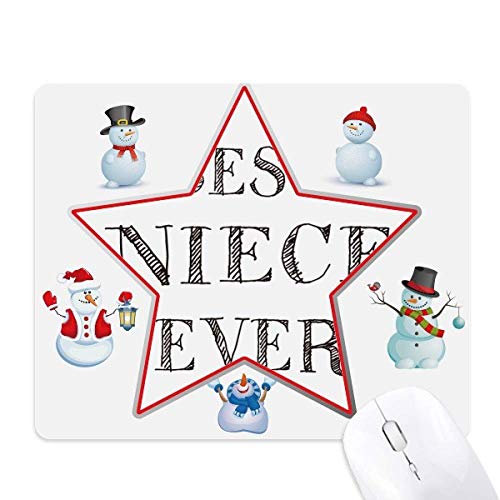 Best Niece Ever Quote Heart Christmas Snowman Family Star Mouse Pad von DIYthinker