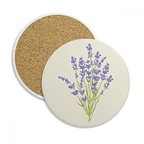 Blumen Pflanze Malerei Lavendel Keramik Untersetzer Tasse Halter saugfähig Stein für Getränke 2 Geschenk von DIYthinker