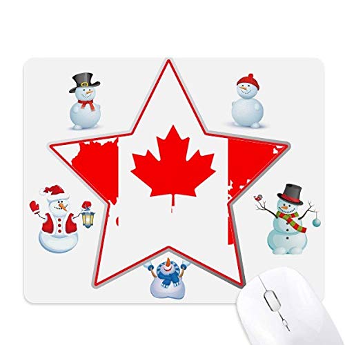 Canada Flavor Flag and Maple Leaf Christmas Snowman Family Star Mouse Pad von DIYthinker