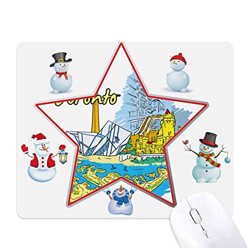 Canada Flavor Toronto Scenery Landmark Christmas Snowman Family Star Mouse Pad von DIYthinker