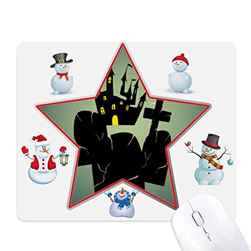 Cemetery Outside Castle Halloween Christmas Snowman Family Star Mouse Pad von DIYthinker