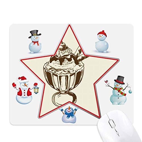 Cherry Chocolate Biscuits Cup Ice Cream Christmas Snowman Family Star Mouse Pad von DIYthinker