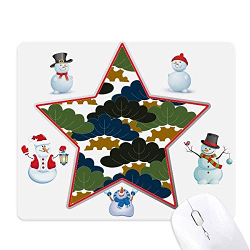 China Pine Tree Traditional Abstract Pattern Christmas Snowman Family Star Mouse Pad von DIYthinker