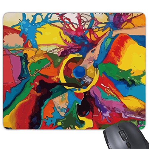 DIYthinker Abstrakte Farbelemente Ölgemälde Illustration Muster Rechteck Griffige Gummi Mousepad Spiel Mauspad Geschenk von DIYthinker