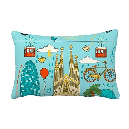 DIYthinker Barcelona Spanisch Sagrada Familia Werfen Lumbar Kissen Kissenbezug Startseite Dekor-Geschenk 16 Zoll x 24 Zolls Mehrfarbig von DIYthinker