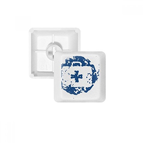 DIYthinker Blau Erste-Hilfe-Kit Design Runde Illustration Muster PBT Keycaps für mechanische Tastatur Weiß OEM Keine Markierung drucken von DIYthinker