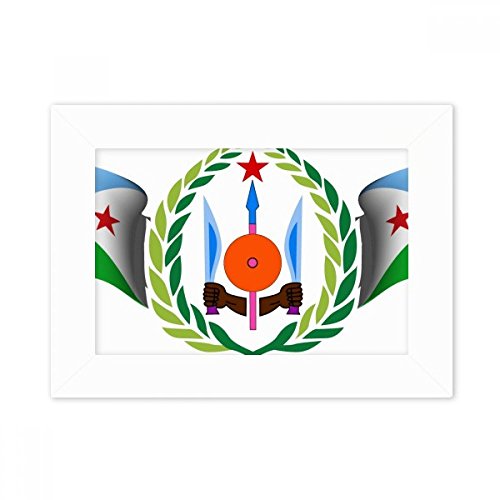 DIYthinker Djibouti National Emblem Land SymbÖl Desktop-Foto-Rahmen-Weiß-Bild-Kunst-Malerei Passt 10.2 x 15.2cm (4 x 6 Zoll) Bild Mehrfarbig von DIYthinker