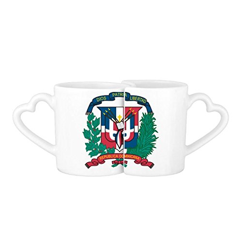 DIYthinker Dominikanische Republik National Emblem Land Symbol-Markierungs-Muster-Liebhaber Becher-Liebhaber Tassen Set weiße Keramik Keramik-Cup Milch Kaffeetasse mit Henkel von DIYthinker