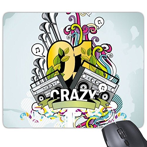 DIYthinker Graffiti-Straßen-Kultur Bunte Stereo Blätter Musik Verrücktes Amerikanische Kunst Illustration Muster Rechteck Griffige Gummi Mousepad Spiel-Mausunterlage von DIYthinker