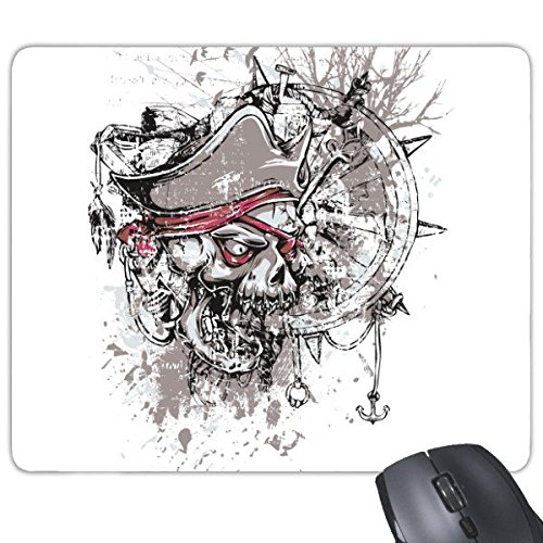 DIYthinker Graffiti Street Culture Rot Schwarz Piraten Rudder Schädel amerikanische Design Kunst Illustration Muster Rechteck Griffige Gummi Mousepad Spiel-Mausunterlage von DIYthinker