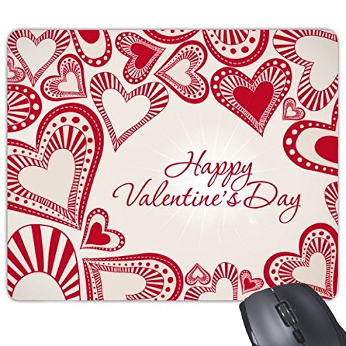 DIYthinker Happy Valentinstag-Nette rote Herz-Illustration Muster Rechteck Griffige Gummi Mousepad Spiel-Mausunterlage von DIYthinker