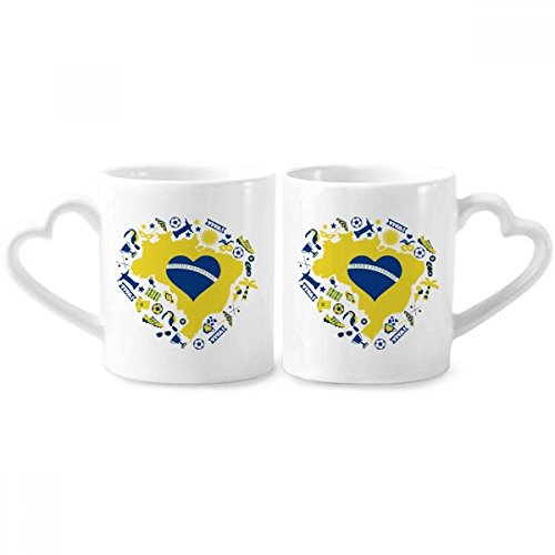 DIYthinker Heart-Shaped Orderm Brasilien Karten Paar Tassen Keramik-Liebhaber Tassen Herz Griff 12 Unzen Geschenk Mehrfarbig DIYthinker Heart-Shaped Orderm Brasilien Karten Paar Tassen Keramik-Liebhaber Tassen Herz Griff 12 Unzen Geschenk Mehrfarbig von DIYthinker