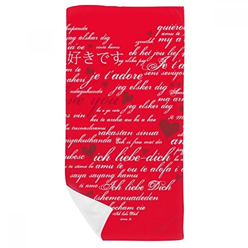 DIYthinker Herz formte Ich liebe dich Valentinstag Badetuch weichen Waschlap Kulli Waschlap Kulli 35X70Cm 35 x 70cm Mehrfarbig von DIYthinker