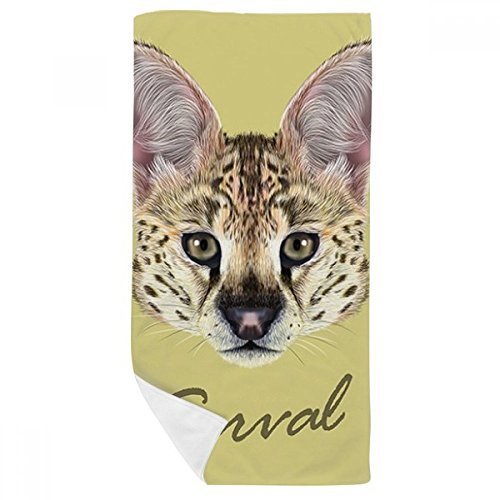 DIYthinker Lang OhrD beschmutzte Wilde Serval Tier Badetuch weichen Waschlap Kulli Waschlap Kulli 35X70Cm 35 x 70cm Mehrfarbig von DIYthinker