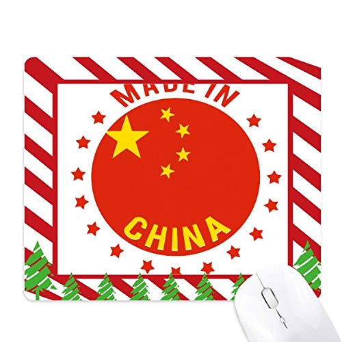 DIYthinker Made in China Stars Red Yellow Chinese Mousepad Candy Cane Rubber Pad Weihnachten Matte von DIYthinker