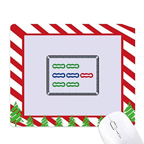 DIYthinker Mahjong Bambus Bar 7 Fliesen Muster Mauspad Candy Cane Gummi Pad Weihnachten Matte von DIYthinker