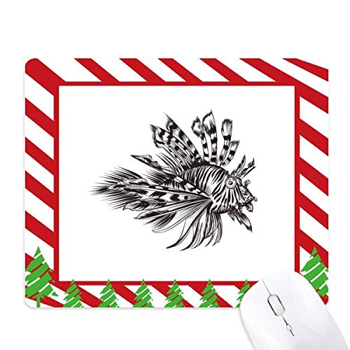 DIYthinker Meerestiere schwarzes Fisch-Illustration Mauspad Zuckerstange Gummi-Pad Weihnachten Matte von DIYthinker