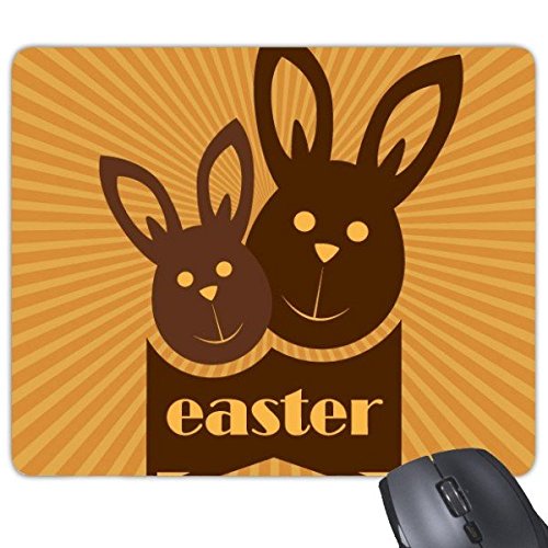 DIYthinker Ostern Religion Christentum Festival Netter Brown-Häschen-Kultur Illustration Muster Rechteck Griffige Gummi Mousepad Spiel-Mausunterlage von DIYthinker