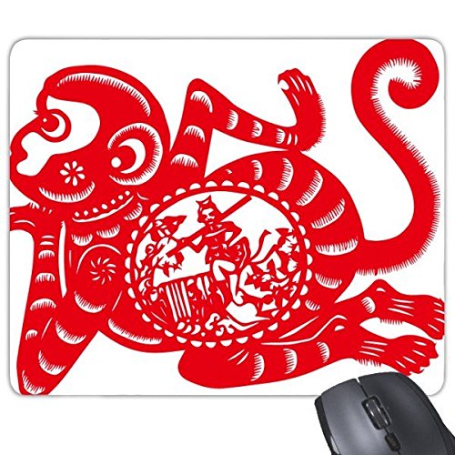 DIYthinker Papercut China Chinesisches Sternzeichen AFFE Traditionelle Kultur Kunst Fenster Flowers Rectangle Griffige Gummi Mousepad Spiel Mauspad Geschenk von DIYthinker