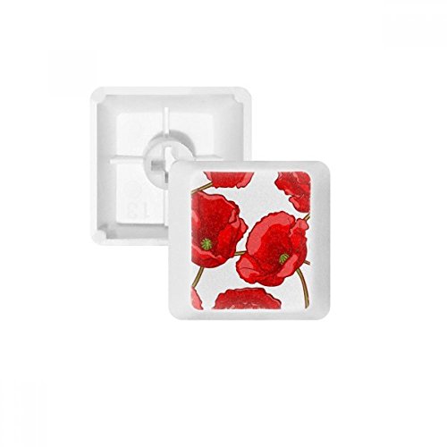 DIYthinker Rote Blumen Klatschmohn Bespread PBT Keycaps für mechanische Tastatur Weiß OEM Keine Markierung drucken von DIYthinker