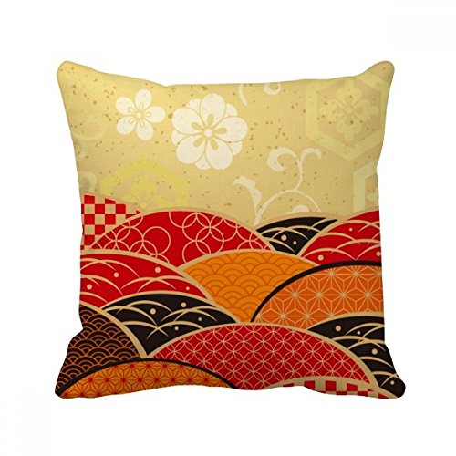 DIYthinker Sakura Weiß Petal Pattern Japan Platz Dekokissen Insert Kissenbezug Startseite Sofa Dekor-Geschenk 40 X 40Cm Mehrfarbig von DIYthinker