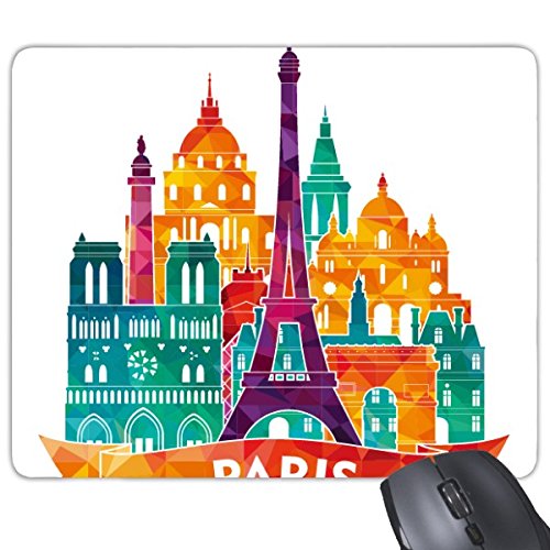 DIYthinker Schloss Paris Frankreich Zeichen Nationalflagge Architektur Benutzerdefinierte Landschaft Illustration Muster Rechteck Griffige Gummi Mousepad Spiel-Mausunterlage von DIYthinker