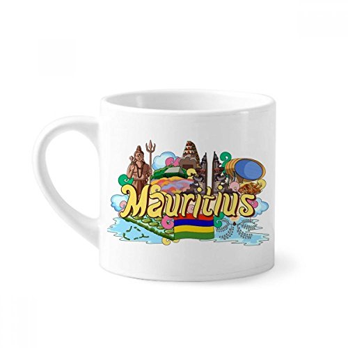 DIYthinker Sieben farbige Erde Mauritius Graffiti Mini-Kaffeetasse Weiße Keramik Keramik-Schale mit Griff 6 Unzen Geschenk Mehrfarbig von DIYthinker