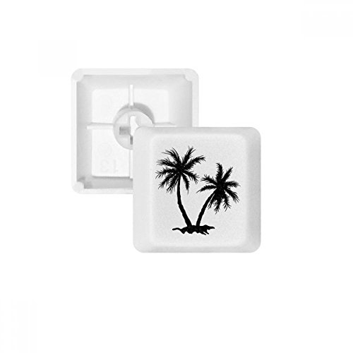 DIYthinker Strand Kokosnuss-Baum-Schwarz Silhouette PBT Keycaps für mechanische Tastatur Weiß OEM Keine Markierung drucken von DIYthinker