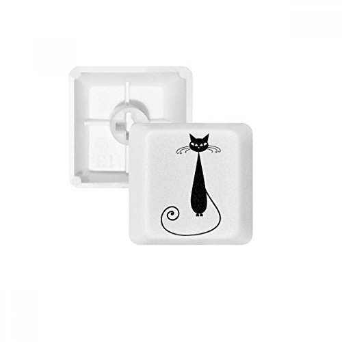 DIYthinker Tierkunst-Silhouette Schwarze Katzen-Liebhaber Halloween PBT Keycaps für mechanische Tastatur Weiß OEM Keine Markierung drucken von DIYthinker