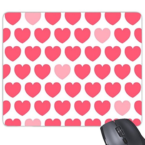 DIYthinker Valentinstag Rosa Rot Herz Repeat Spots Weiß-basierte Illustration Muster Rechteck Griffige Gummi Mousepad Spiel-Mausunterlage von DIYthinker