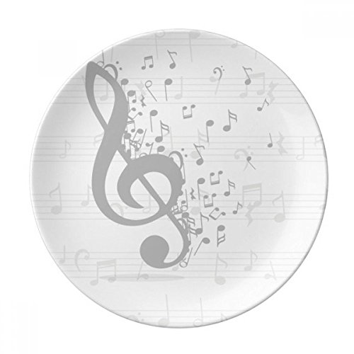 DIYthinker Violinschlüssel Flappg Musik Note Dessertteller Zierporzellan 8-Zoll-Dinner Sterntseite 8 Zoll Duruchmesser Mehrfarbig von DIYthinker
