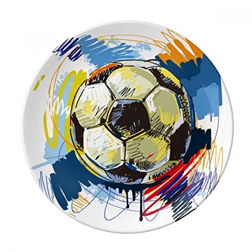 Fußball Soccer Sport bemalt Porzellan Dekoration Dessertteller 20,3 cm Abendessen Home Geschenk von DIYthinker