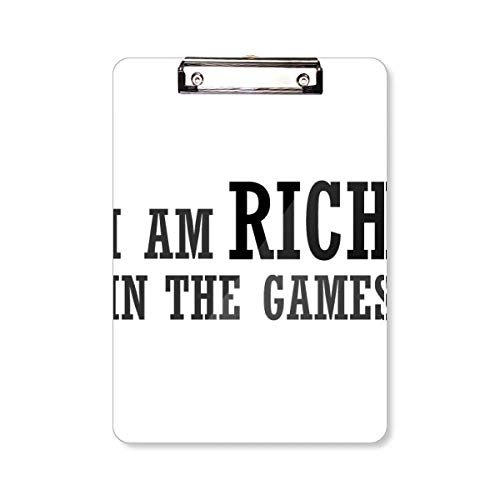 I Am Rich in The Games Klemmbrett Ordner Schreibblock Trägerplatte A4 von DIYthinker