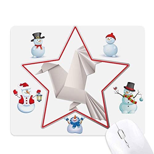 Origami abstraktes geometrisches Taubenmuster Weihnachten Schneemann Familie Stern Mauspad von DIYthinker