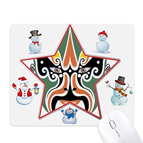 Peking Opera Head Colorful Chengyaojin Christmas Snowman Family Star Mauspad von DIYthinker