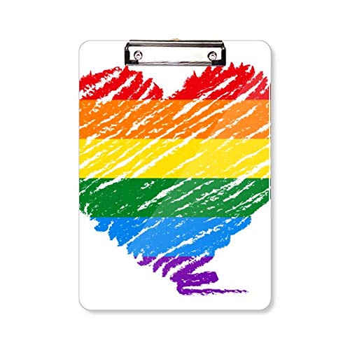 Rainbow Gay Lesben Heart LGBT Klemmbrett Ordner Schreibblock Trägerplatte A4 von DIYthinker