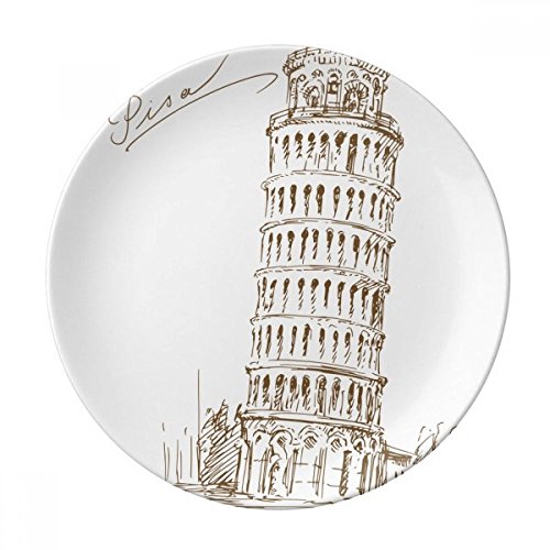 Schiefe Turm von Pisa Italien Pisa Dekorative Porzellan Dessertteller 20,3 cm Abendessen Home Geschenk von DIYthinker