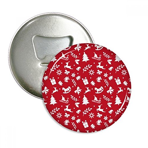 Weihnachts-Schneeflocke Elch Geschenk Schlitten Hut rund Flaschenöffner Kühlschrank Magnet Pins Button Geschenk 3 Stück von DIYthinker