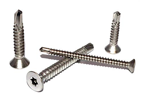 Bohrschrauben Form O mit Innensechsrund Torx und Senkkopf 3,9x25 DIN 7504 Edelstahl A2 Stückzahl 50 Schnellbauschrauben selbstschneidend von DIZA