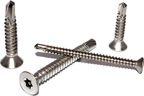 Bohrschrauben Form O mit Innensechsrund Torx und Senkkopf 3,9x38 DIN 7504 Edelstahl A2 Stückzahl 25 Schnellbauschrauben selbstschneidend von DIZA