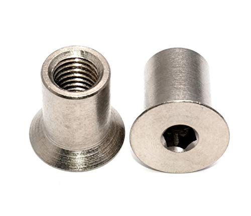 Hülsenmuttern M5x15 mit Senkkopf u. Innensechskant 10 Stück in Edelstahl nichtrostend V1A Hülsenmutter von DIZA