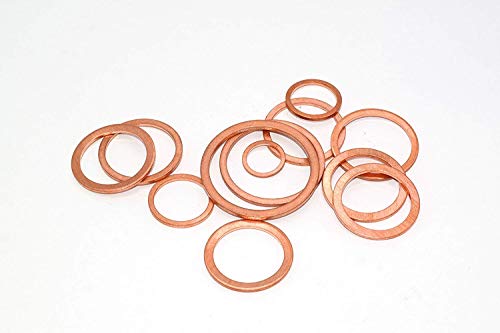 Kupferdichtung 30 x 36 x 2 DIN7603 A 50 Stück Kupfer Dichtringe Dichtungsringe aus CU Kupferringe Flachdichtung von DIZA