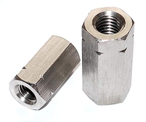 Sechskantmuttern M10x30 hohe Form DIN 6334 Stückzahl 5 Edelstahl A2 V2A rostfrei Verlängerungsmutter Langmuttern hohe Mutter Gewindemuffen Gewindemuttern von DIZA