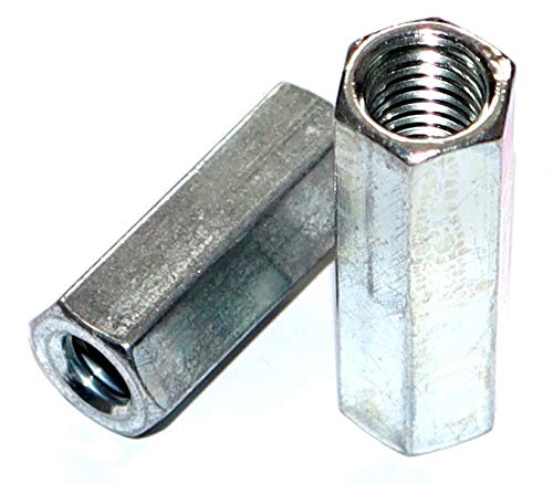 Sechskantmuttern M10x40 hohe Form DIN 6334 Stückzahl 25 Stahl galvanisch verzinkt Verlängerungsmutter Langmuttern hohe Mutter Gewindemuffen Gewindemuttern von DIZA