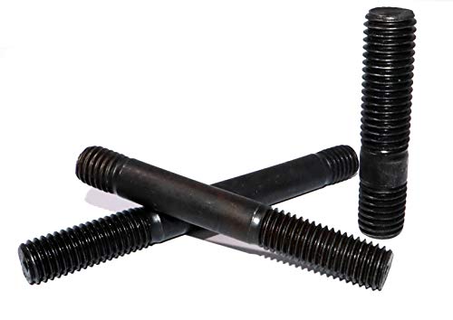 Stehbolzen M10x25 DIN 939 schwarz Stückzahl 10 Festigkeit 10.9 Stiftschraube mit Einschraubende 1,25xd von DIZA