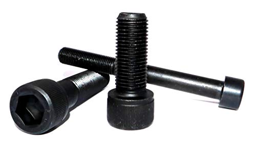 Zylinderschrauben schwarz mit Innensechskant M12x1,5x25 DIN 912 Stückzahl 10 Feingewinde Festigkeit 12.9 von DIZA