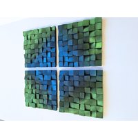 Holz Wanddekor, Farbverlauf Wandkunst, Bold Wandskulptur, Neon Wand Kunst Panel, Lebendige Abstrakte Wohnkultur von DInteriorsShop