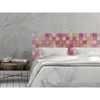Kopfteil Aus Holz King Size, Rosa Weiß Gold Würfel, Moderne Wanddekoration von DInteriorsShop